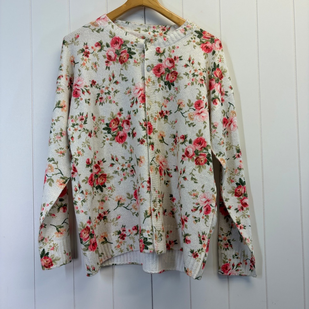 Unbranded Cottage Floral Cardigan Sweater Women Size XXL Grannycore Shabby Chic